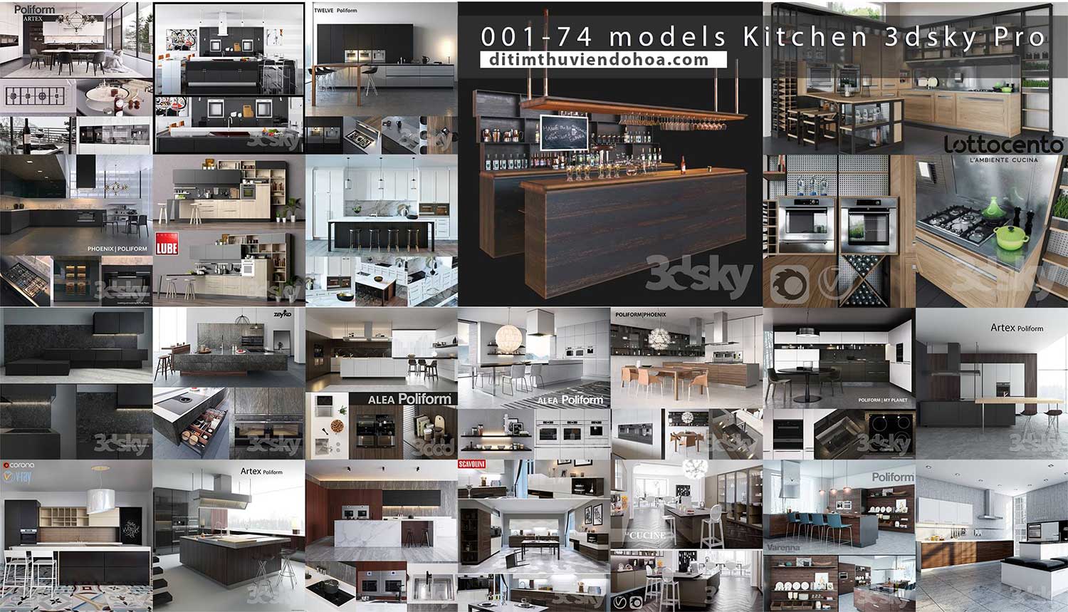 [ 3dsmax ] 001-74 models Kitchen 3dsky Pro