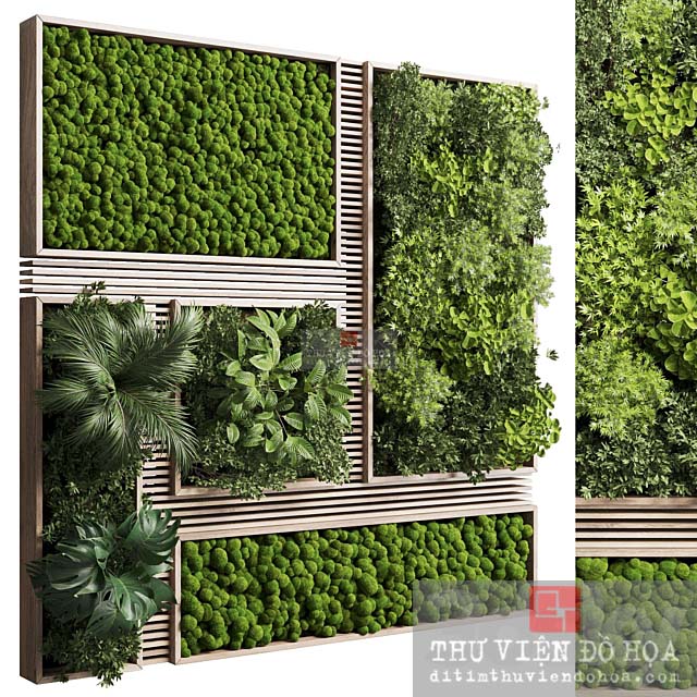 [vip] 3dsmax Plants Fitowall Vertical Wall Garden With Wooden Frame Moss Vertical Garden 39